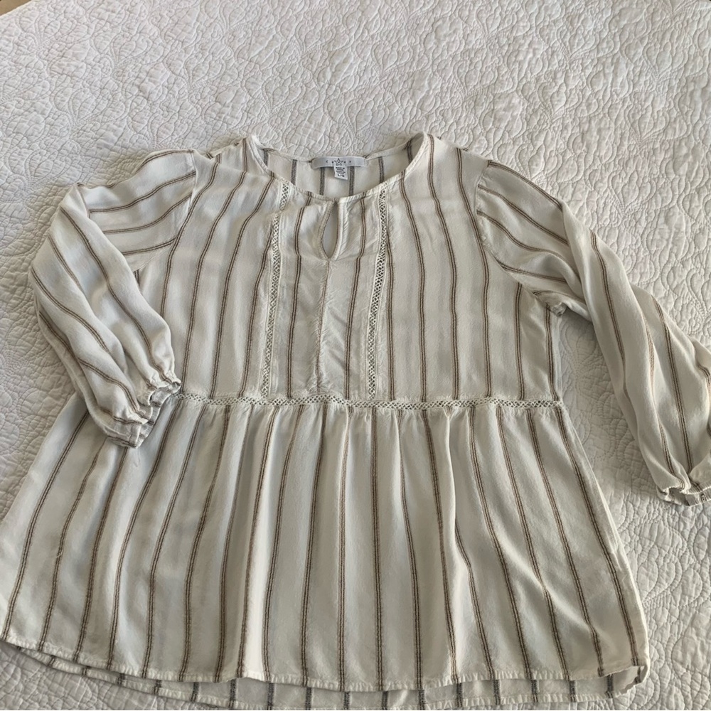 Fever peasant stripped blouse shirt top, rayon